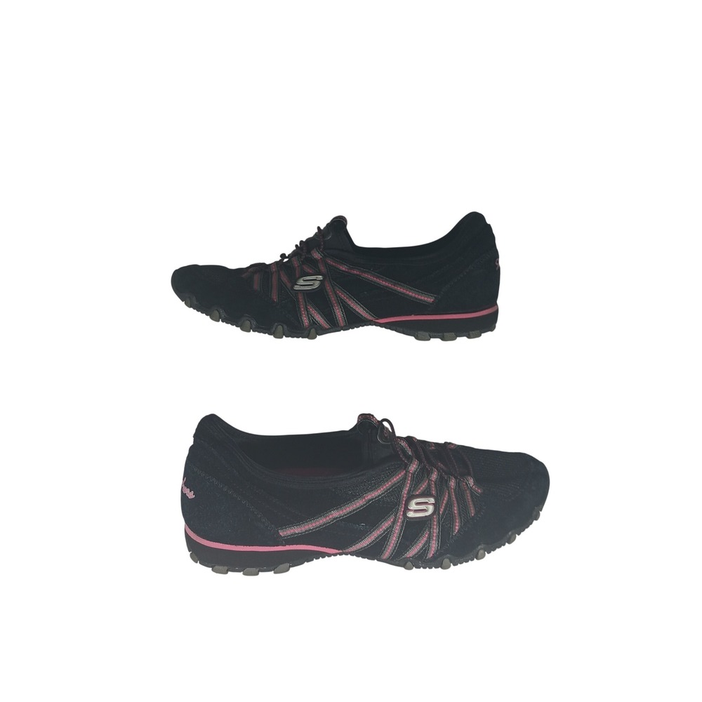 Skechers Bikers 22358 Sneakers 9 Black Pink Bungee Slip On Gorpcore Athleisure